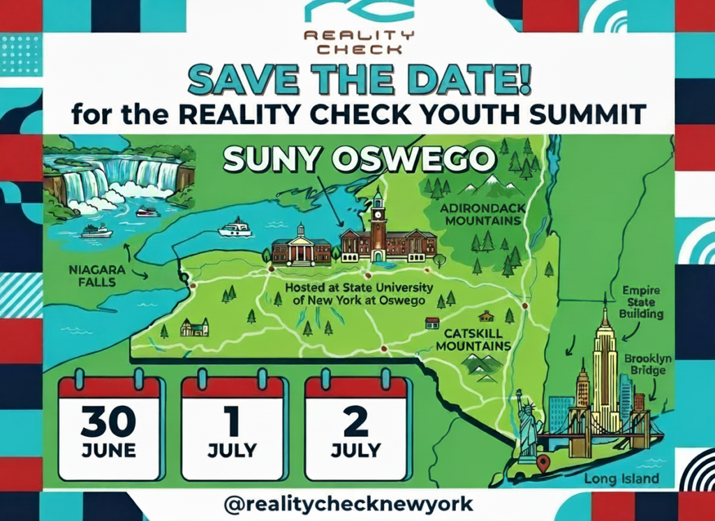 2026 Reality Check Youth Summit Save The Date SUNY Oswego